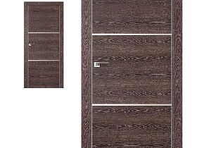 Межкомнатная дверь Profil Doors экошпон серия Z 2Z Дуб Тронкайс темный глухое полотно (кромка с 2-х сторон хром Eclipse)