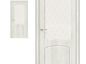 Межкомнатная дверь Браво Винил Start Альфа-2 Casablanca, стекло White Сrystal