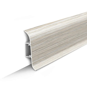 Напольный плинтус Идеал Классик К-П70п (пластиковый с кабель-каналом) 252 Ясень белый, 2200мм/70мм/22мм, 1 м.п.