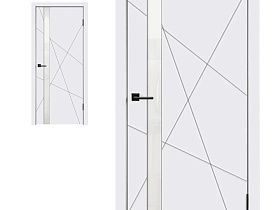 Межкомнатная дверь Velldoris Эмаль SCANDI S Z1 цвет Белый RAL9003 стекло Лакобель белое