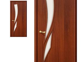 Межкомнатная дверь Браво Финиш Флекс Direct 8С Л-11 ИталОрех, стекло Сатинато