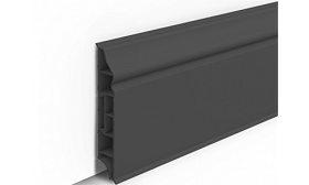 Напольный плинтус Идеал Дюра Фигурный 093 Графит 2200мм/80мм/16мм, 1 м.п.