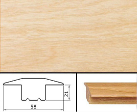 Молдинг массивный одноуровневый Pedross Т-образный 58х21х2700 Клен