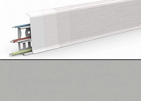 Напольный плинтус Deconika Д-П85 (пластиковый с кабель-каналом) 002 Светло-серый 2200/85/22мм, 1 м.п.