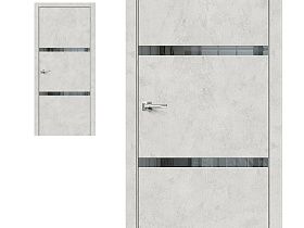 Межкомнатная дверь Браво Эко Шпон Браво-2.55 Look Art, стекло Mirox Grey