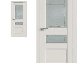 Межкомнатная дверь Profil Doors экошпон серия U 94U Дарк Вайт полотно со стеклом гравировка 1