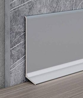 Алюминиевый напольный плинтус Русский профиль, анодированный титан матовый, 60х11,2х2500 мм, 1 м.п