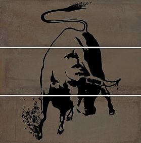 Панно Kerama Marazzi VB/A21/3x/13062TR Раваль Бык матовый (из 3 ч. разм. 30x89,5) обрезной 90x90x0,9