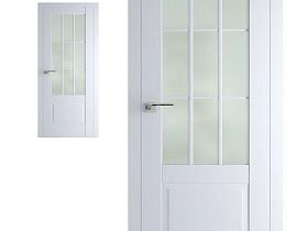 Межкомнатная дверь Profil Doors экошпон серия 104U Аляска сатинат полотно с матовым стеклом