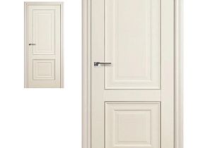 Межкомнатная дверь Profil Doors экошпон серия X 27X Ясень белый (Эш Вайт), глухое полотно (молдинг серебро)