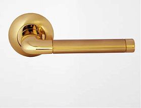 Межкомнатная дверная ручка Rossi ARONA LD 28-1 SG/CP Золото матовое/золото