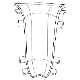 Угол внутренний для плинтуса Идеал Классик-55, К-П55-В 215 Дуб снежный, 55мм
