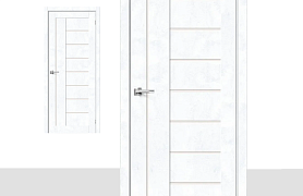 Межкомнатная дверь Браво Эко Шпон Браво-29 Snow Art, стекло Magic Fog