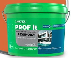 Краска резиновая для всех типов поверхностей ЛАКРА PROF IT, кирпичный RAL 050 40 50, 6 кг