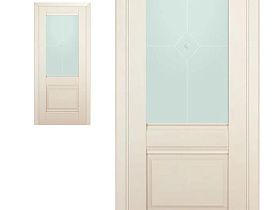 Межкомнатная дверь Profil Doors экошпон серия U 2U Магнолия Сатинат полотно со стеклом узор матовый