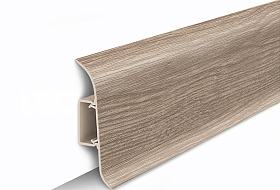 Напольный плинтус Идеал Классик К-П55п (пластиковый с кабель-каналом) 215 Дуб снежный, 2200мм/55мм/22мм, 1 м.п.