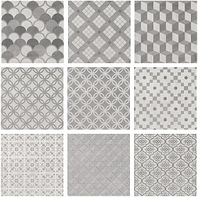 Керамическая плитка Kerama Marazzi 1576T Карнаби-стрит орнамент серый кор. 0,92 кв.м./23шт., 1 кв.м.
