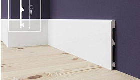 Плинтус из дюрополимера  ударопрочный Solid 1 UHD 43/120С Белый (под покраску), 14х119х2000 мм, 1 м.п.