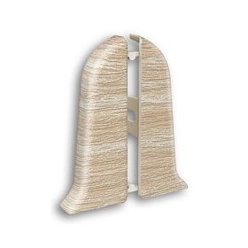 Торцевая заглушка (пара) для плинтуса Идеал Классик-70, К-П70-Тп (пластиковый с кабель-каналом) 272 Сосна золотистая 70 мм