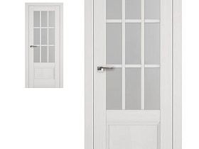 Межкомнатная дверь Profil Doors экошпон серия X 104X Пекан Белый, полотно с матовым стеклом