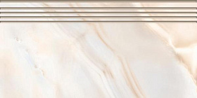 Керамогранит Kerranova Ступень Onice К-95/LR/st01 молочный лаппатированный 29.4х60, 1 кв.м.