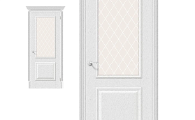 Межкомнатная дверь Браво Эко Шпон Классик-13 Virgin, стекло White Сrystal