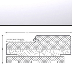 Коробка МДФ телескопическая тип 20/100 (четверть 49) 2100х100х44мм для дверей с отделкой эмалью, Белый