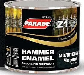 Эмаль по металлу PARADE Z1 молотковая  543-504 Черный, Л-С 2,5 л
