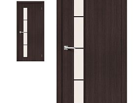 Межкомнатная дверь Браво Эко Шпон Тренд-4 Wenge Veralinga, полотно со стеклом Magic Fog