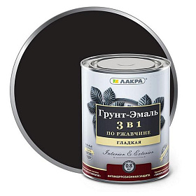 Грунт-эмаль 3в1 ЛАКРА, черный Л-С, 0.8 кг