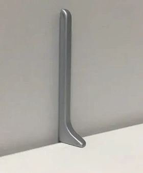 Заглушка правая Русский профиль из алюминия для алюминиевого плинтуса 40, серебро матовое