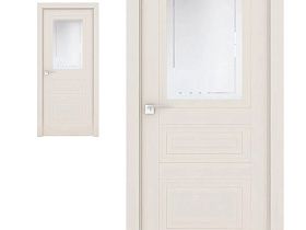 Межкомнатная дверь Profil Doors экошпон серия U 2.115U Магнолия Сатинат полотно со стеклом гравировка 4