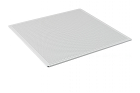 Кассета алюминиевая Grand Line (Line) перф. (d=1,8) 595х595 мм (0.4мм) белая матовая