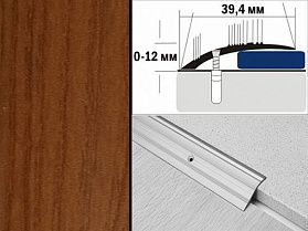 Порог разноуровневый декорированный С4 39,4х12 мм Вишня