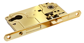 Замок с ригелем под цилиндр Morelli L1885 PG Золото