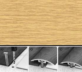 Порог разноуровневый Идеал 212 Дуб Светлый 42х1800 (с дюбель-гвоздями)