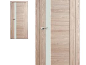 Межкомнатная дверь Profil Doors экошпон серия X 62X Капучино Мелинга полотно со стеклом Lacobel белый лак