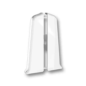 Торцевая заглушка (пара) к плинтусу Deconika Д-П100-Тп (пластиковый с кабель-каналом) 001-0 Белый глянцевый 100мм