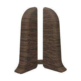 Торцевая заглушка правая для плинтуса Идеал Классик-55, К-П55-Тп (пластиковый с кабель-каналом) 351 Каштан, 55мм