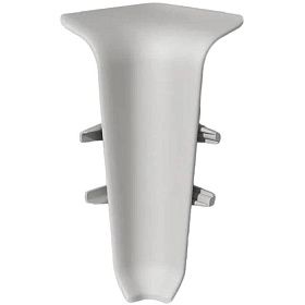 Угол внутренний для плинтуса Deconika Д-П55-В (пластиковый с кабель-каналом) 022 Светло-серый 55мм