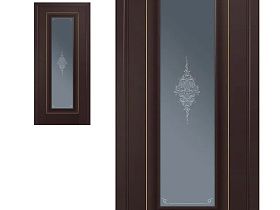 Межкомнатная дверь Profil Doors экошпон серия U 24U Тёмно-Коричневый матовый полотно со стеклом кристалл графит