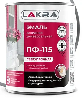 Эмаль ПФ-115 ЛАКРА, белый Л-С, 2.8 кг