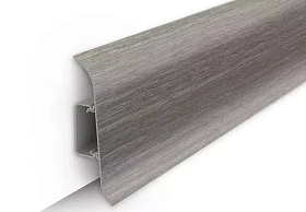Напольный плинтус Идеал Классик К-П70п (пластиковый с кабель-каналом) 296 Орех серый, 2200мм/70мм/22мм, 1 м.п.
