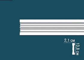 Молдинг Перфект гладкий AD357 21х138х2440 мм, 1 м.п.