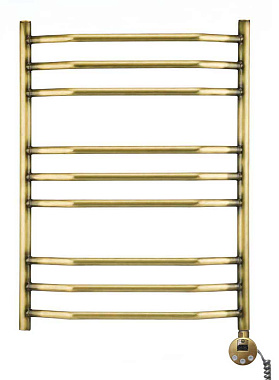 Полотенцесушитель электрический Domoterm Лаура П9 500х700 АБР ER, нижнее правое, бронза