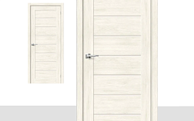 Межкомнатная дверь Браво Эко Шпон Браво-22 Nordic Oak, стекло Magic Fog