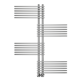 Полотенцесушитель водяной Terminus Европа П24 70х1200 , нижнее, хром