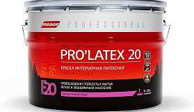 Краска интерьерная латексная Parade Professional  Pro`latex E20 полуматовая, база С 9л 