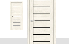 Межкомнатная дверь Браво Эко Шпон Браво-22 Nordic Oak, стекло Black Star