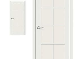 Межкомнатная дверь Браво Эмалит Прима-11.1 White Matt, стекло Magic Fog